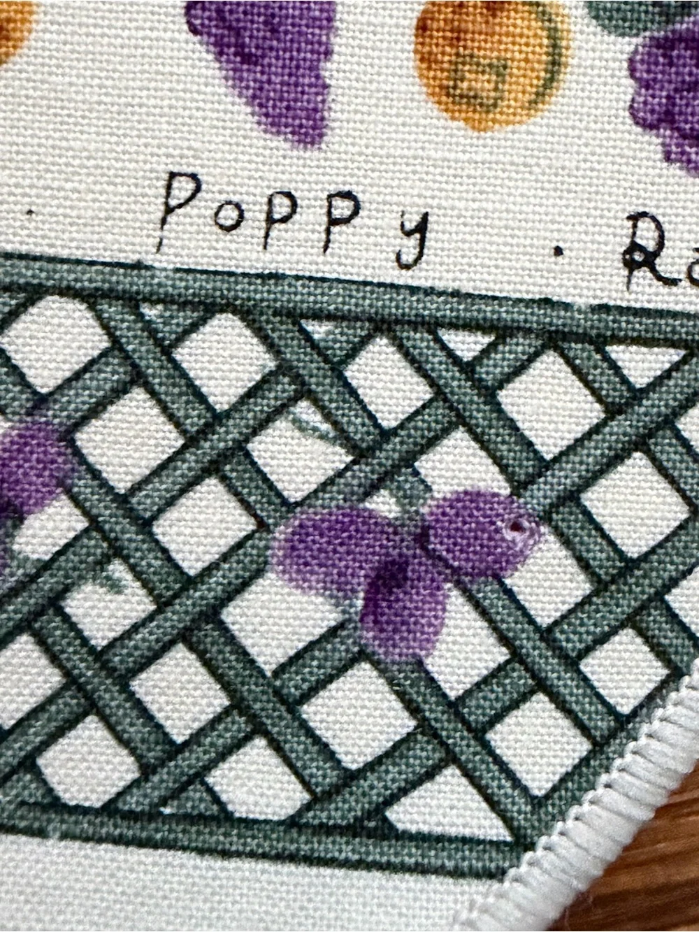 Vintage Fabric Floral Placemats Kitchen Decor Poppy Tulip Verbena